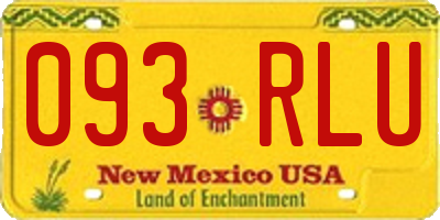 NM license plate 093RLU