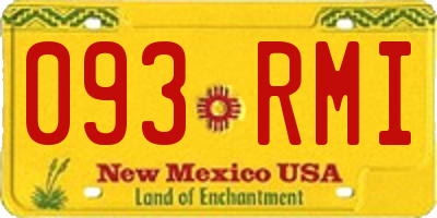 NM license plate 093RMI