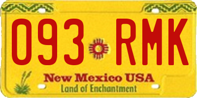NM license plate 093RMK
