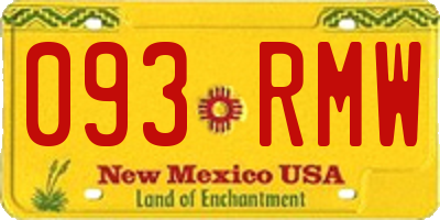 NM license plate 093RMW