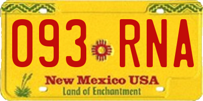 NM license plate 093RNA