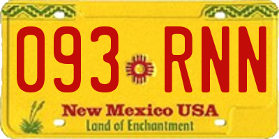 NM license plate 093RNN