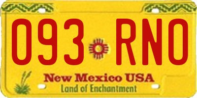 NM license plate 093RNO