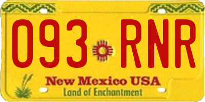 NM license plate 093RNR