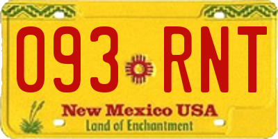 NM license plate 093RNT
