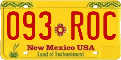 NM license plate 093ROC