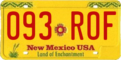 NM license plate 093ROF