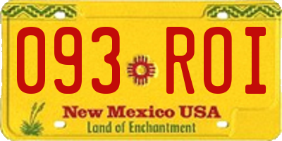 NM license plate 093ROI