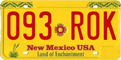 NM license plate 093ROK