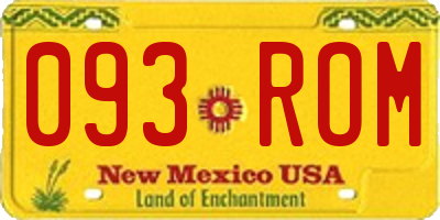 NM license plate 093ROM