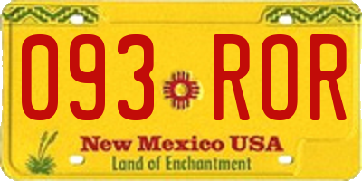 NM license plate 093ROR