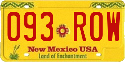 NM license plate 093ROW
