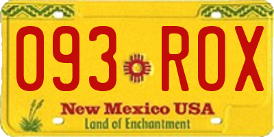 NM license plate 093ROX