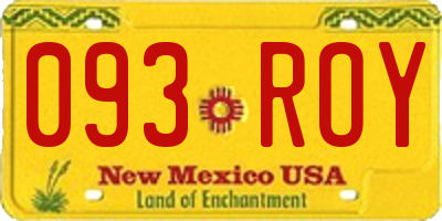 NM license plate 093ROY