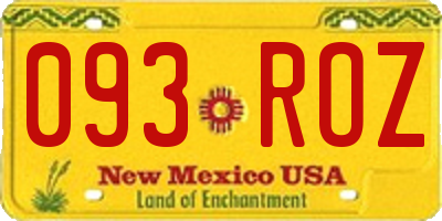 NM license plate 093ROZ