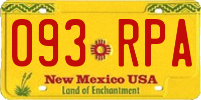 NM license plate 093RPA