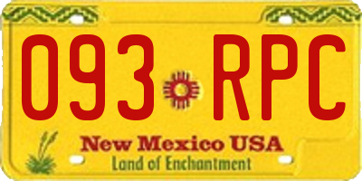 NM license plate 093RPC