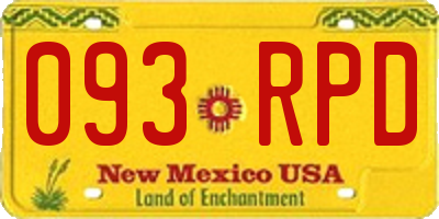 NM license plate 093RPD