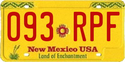 NM license plate 093RPF