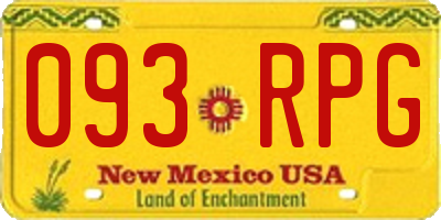 NM license plate 093RPG