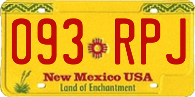NM license plate 093RPJ