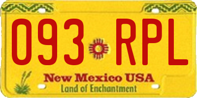 NM license plate 093RPL