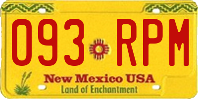 NM license plate 093RPM
