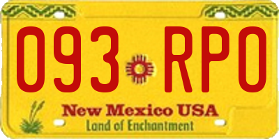 NM license plate 093RPO