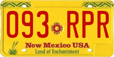 NM license plate 093RPR