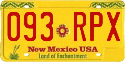 NM license plate 093RPX