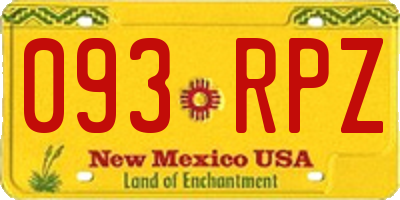 NM license plate 093RPZ