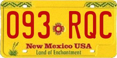 NM license plate 093RQC