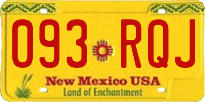 NM license plate 093RQJ