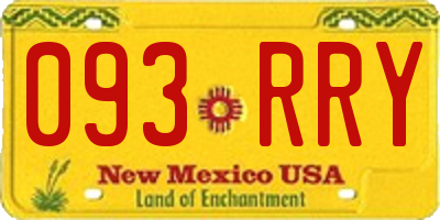 NM license plate 093RRY