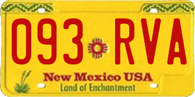NM license plate 093RVA