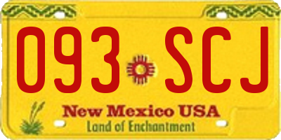 NM license plate 093SCJ