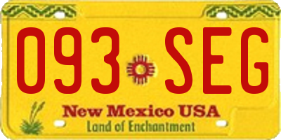 NM license plate 093SEG