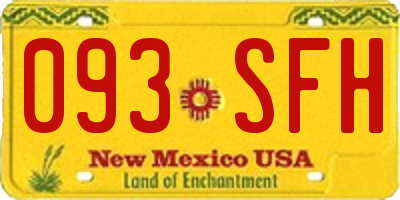NM license plate 093SFH