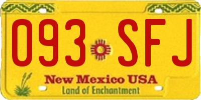 NM license plate 093SFJ