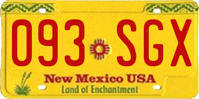 NM license plate 093SGX