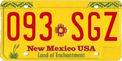 NM license plate 093SGZ