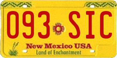 NM license plate 093SIC