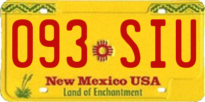NM license plate 093SIU