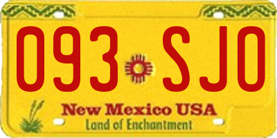 NM license plate 093SJO