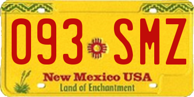 NM license plate 093SMZ