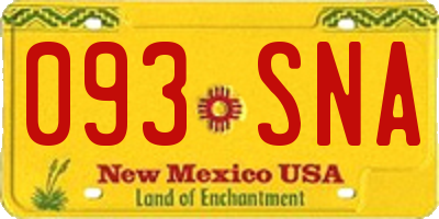 NM license plate 093SNA