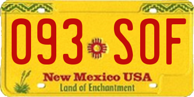 NM license plate 093SOF