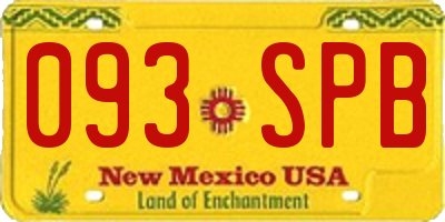 NM license plate 093SPB
