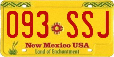 NM license plate 093SSJ