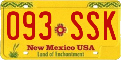 NM license plate 093SSK